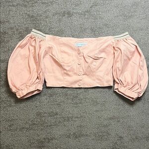 Goretty Medina Pink Crop Balloon 3/4 Length Sleeves Size S